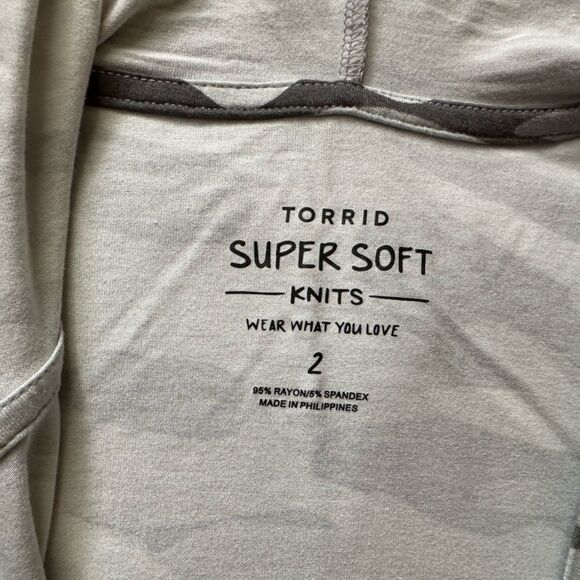 Torrid Super Soft Knits Camo Cardigan New Stretchy Drawstring Waist Womens 2X - Picture 6 of 7